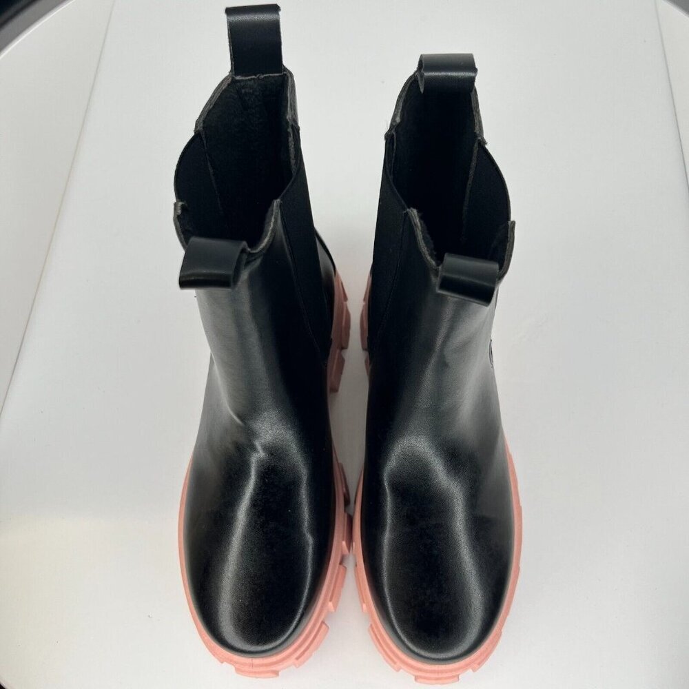 Scoop Womens Black Chunky Block Platform Ankle Slip On Size 11 Chelsea Boots - Picture 4 of 10